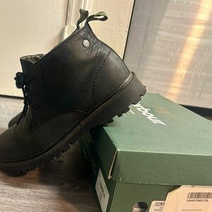 Barbour black brand new shoes worn only once